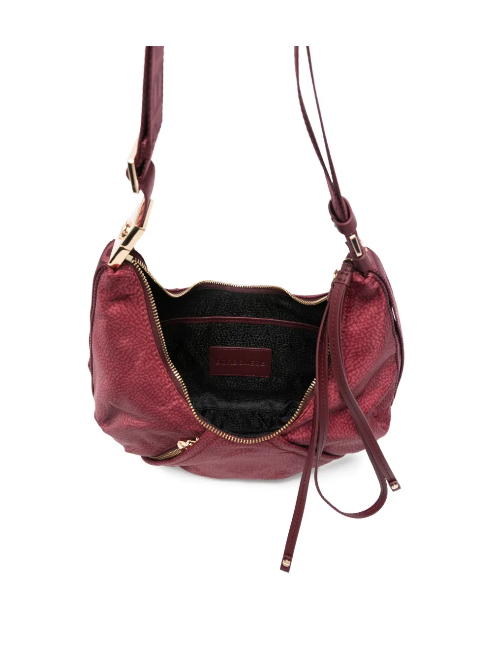 Borbonese Pleat-detail Shoulder Bag In Red