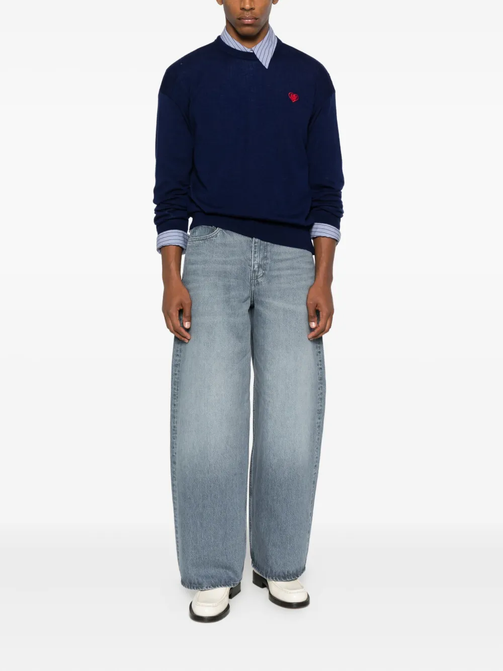 Family First heart-motif crew-neck sweater | Knitted Sweaters | Image 2