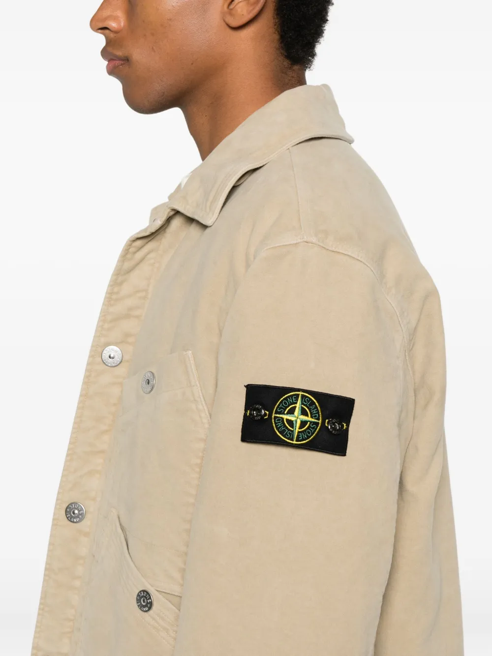 Stone Island Jack met opgestikte zak Beige