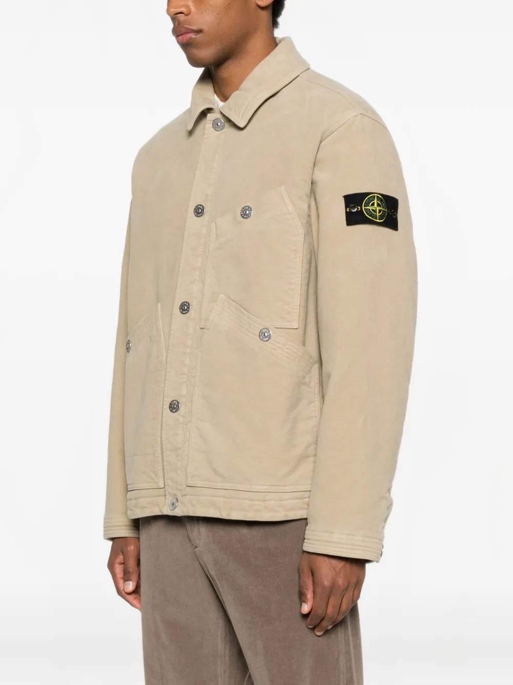 Stone Island Jack met opgestikte zak Beige