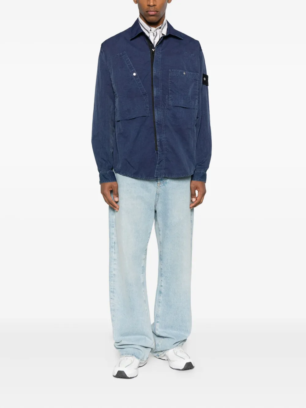 Stone Island Overhemd met zak - Blauw