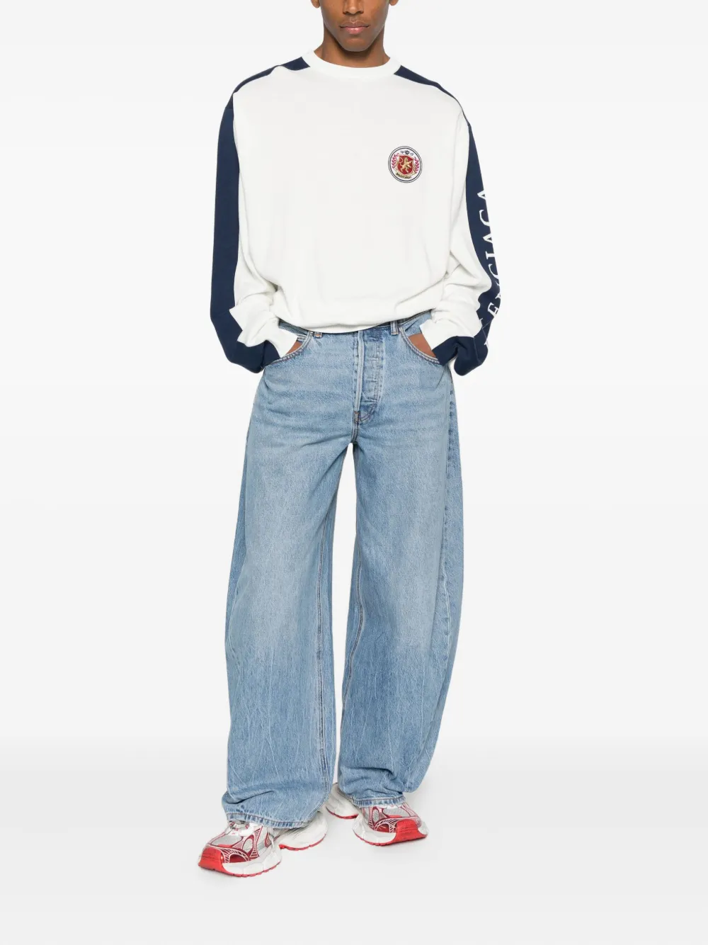 Balenciaga Trui met geborduurd logo - Wit