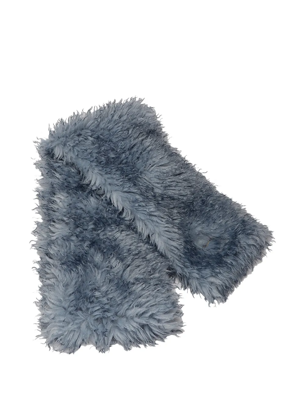 GANNI long pile alternative fur scarf - Grigio
