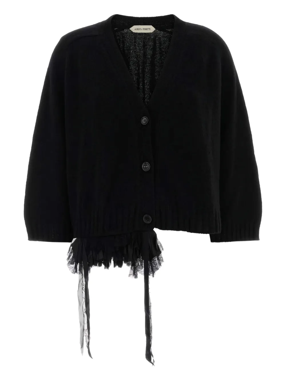 Alberta Ferretti ruffled cardigan | Black | Image 1