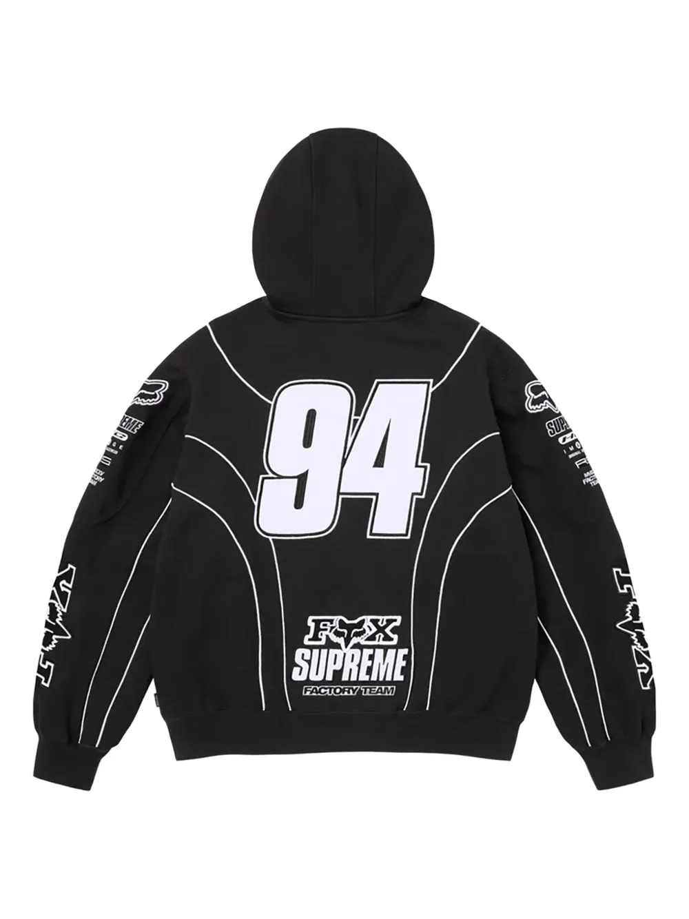 Supreme X Fox Racing® Zip-up Hoodie In Black