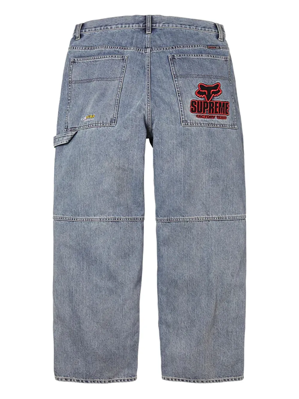 Supreme x Fox Racing jeans met logodetail - Blauw
