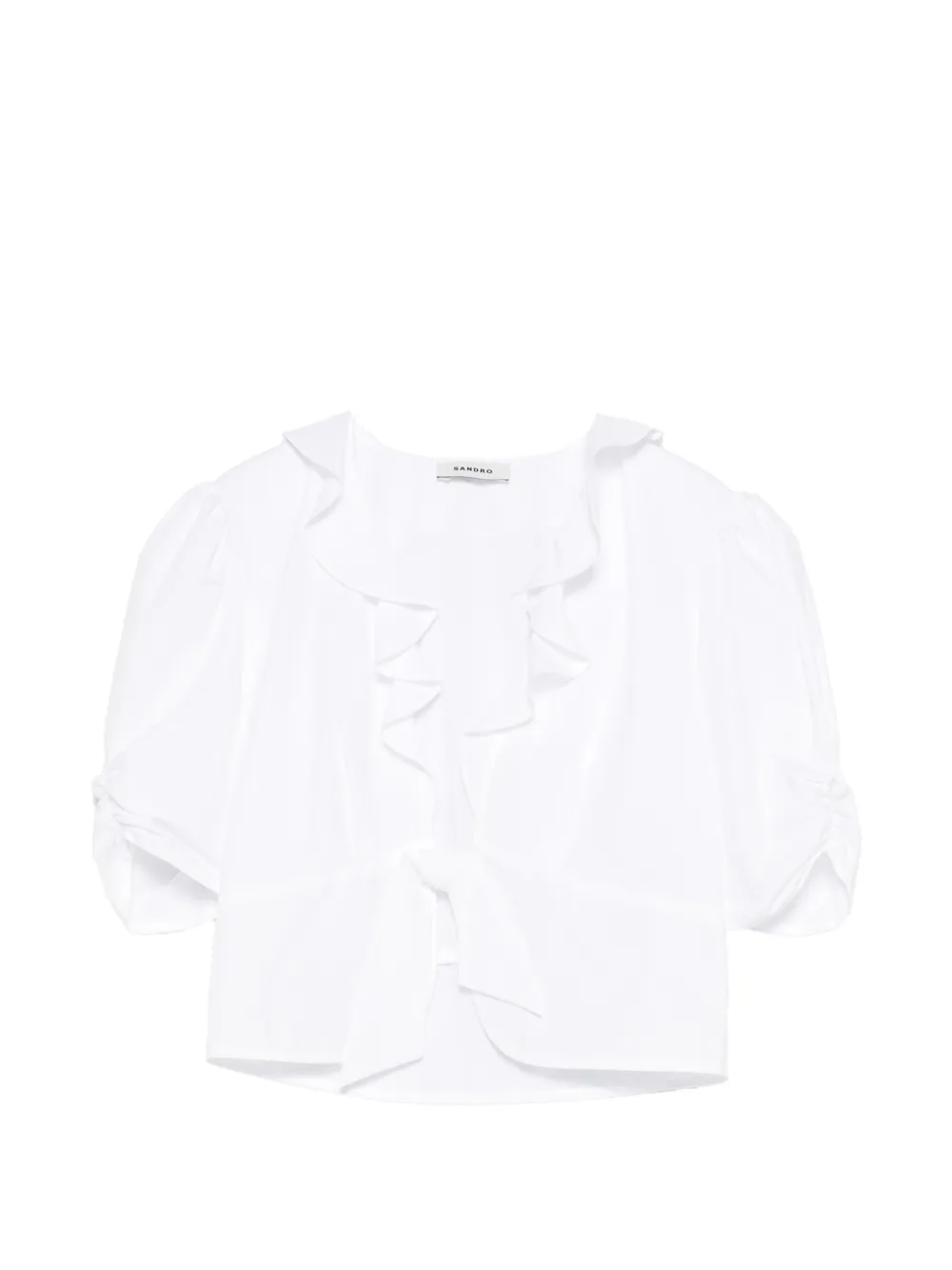 SANDRO Blusa con ruches - Bianco