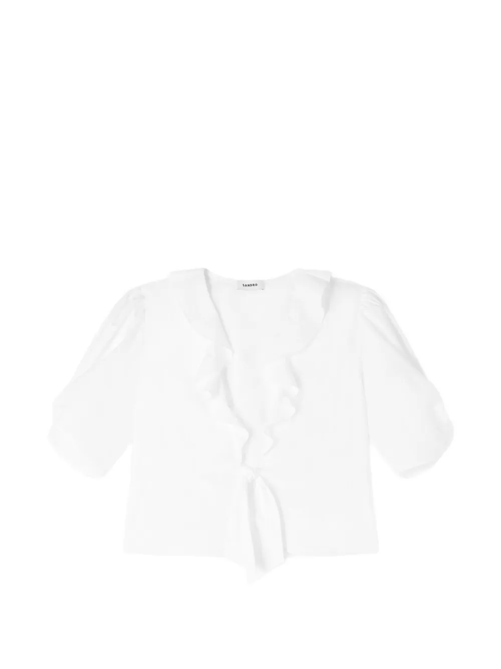 SANDRO Blusa con ruches - Bianco