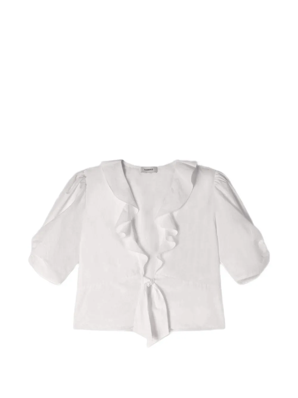 SANDRO Blusa con ruches - Bianco