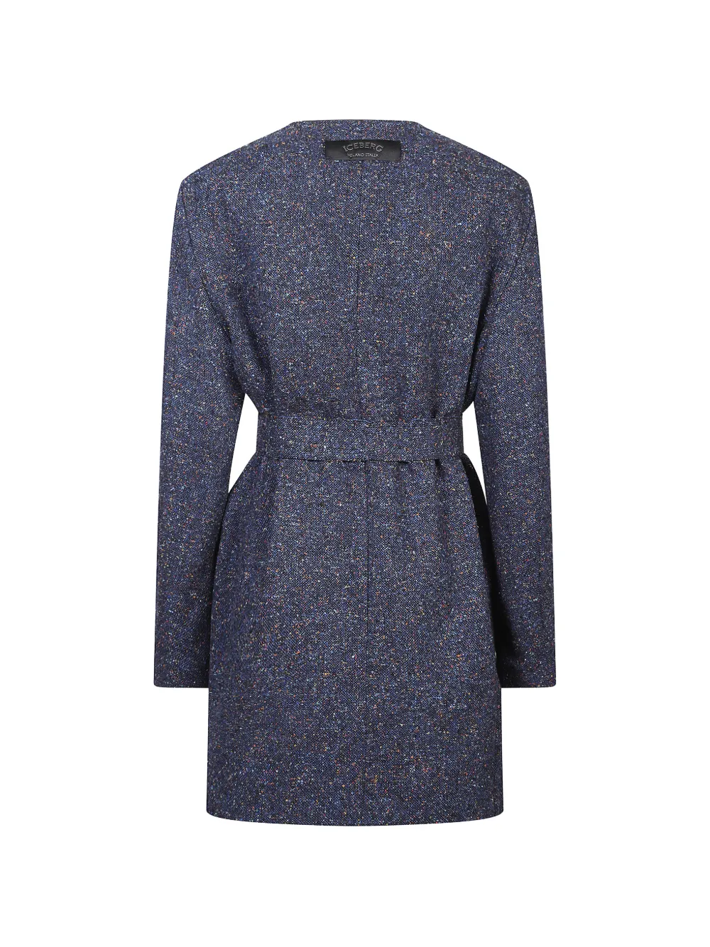 Iceberg belted V-neck mini dress - Blauw