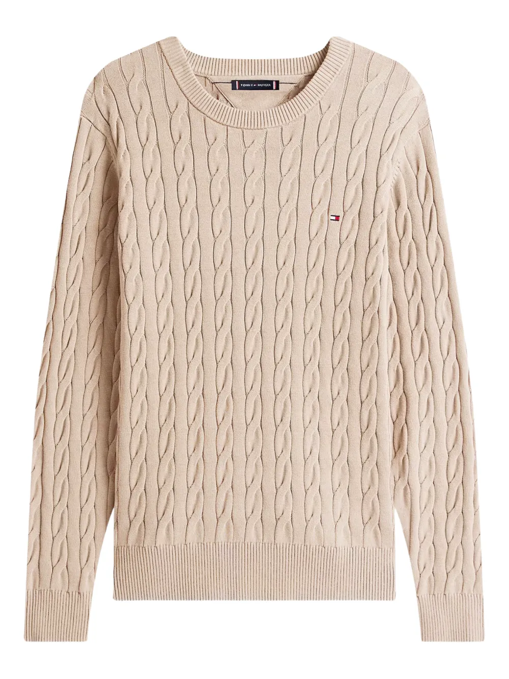 Tommy Hilfiger cable-knit logo sweater | Neutrals | Image 1