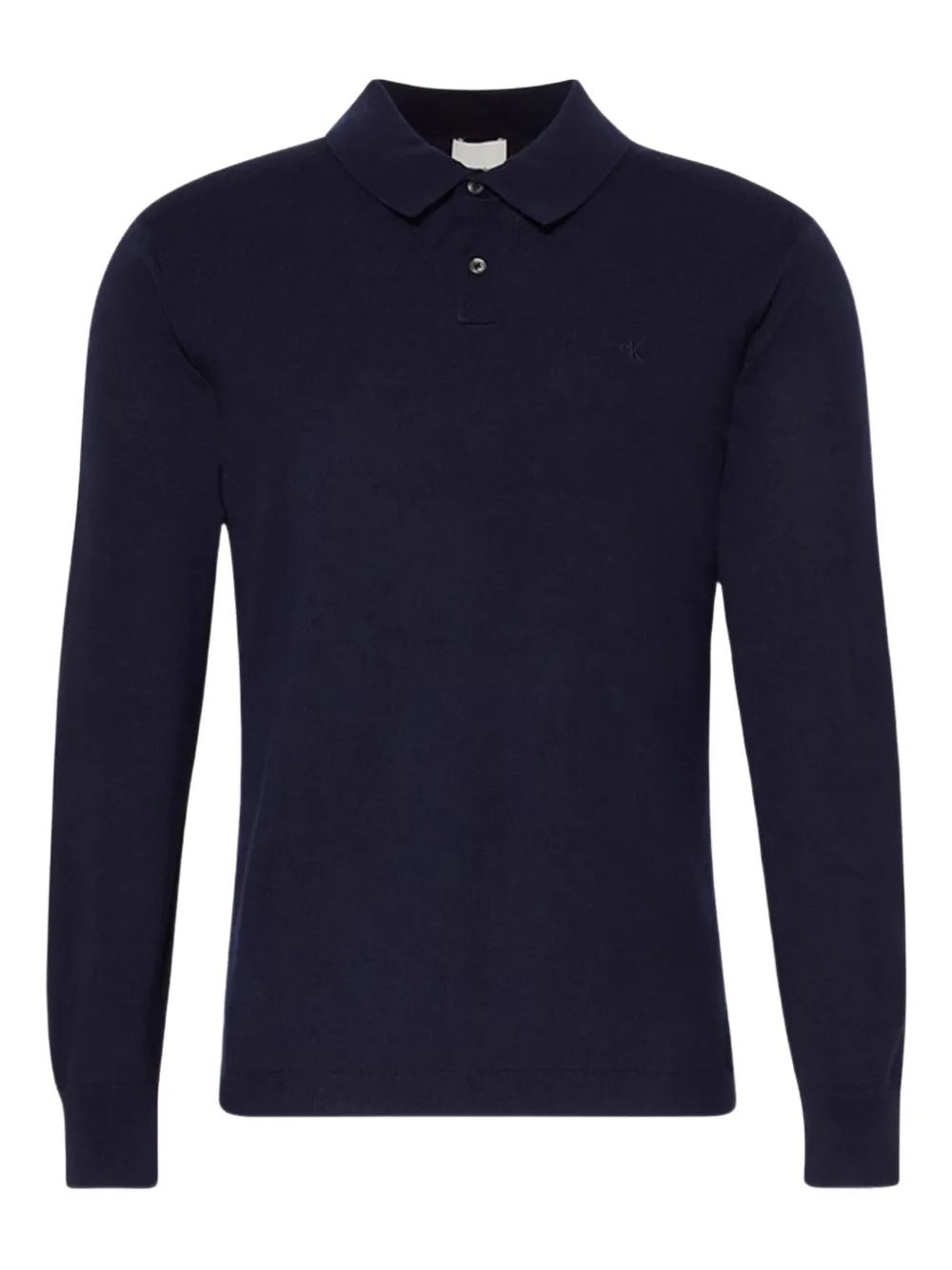 Calvin Klein crew neck wool long-sleeves polo shirt - Blu