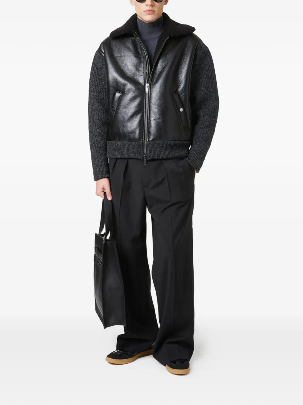 Iceberg zipped shearling-collar bomber jacket | Bomber Jackets | Image 2