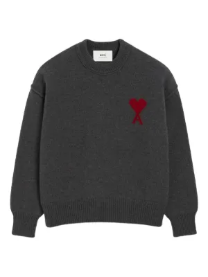 AMI Paris Ami De Coeur ウールポロシャツ | グレー | FARFETCH JP