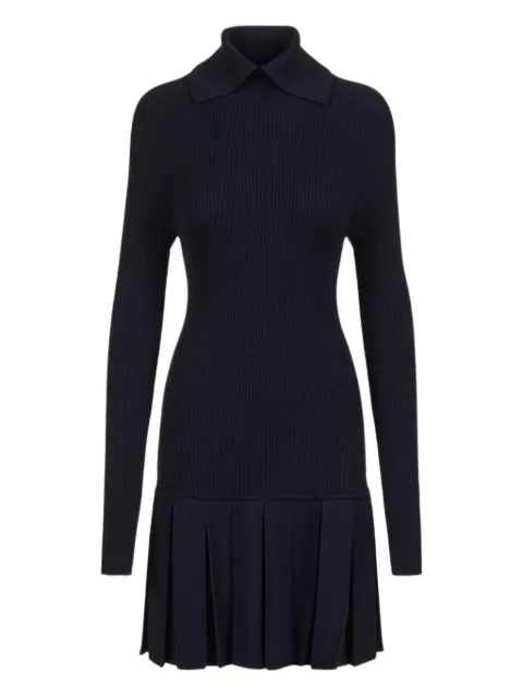 Iceberg collared pleated knit mini dress