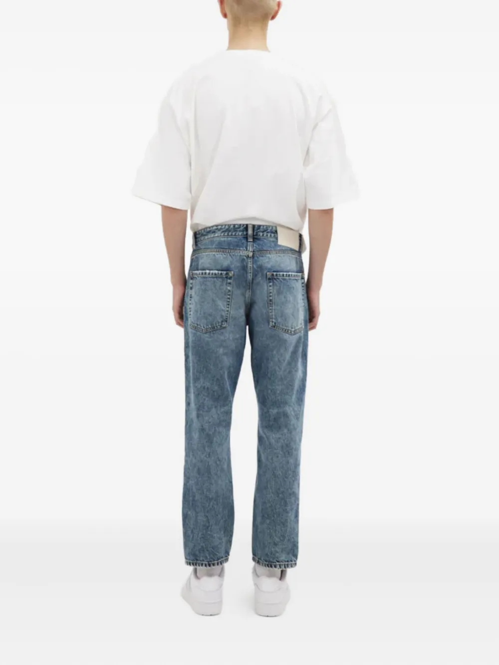 Buttoned Straight-Leg Jeans