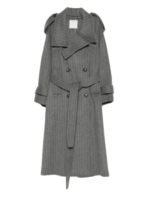 Sportmax AROLD pinstriped belted coat
