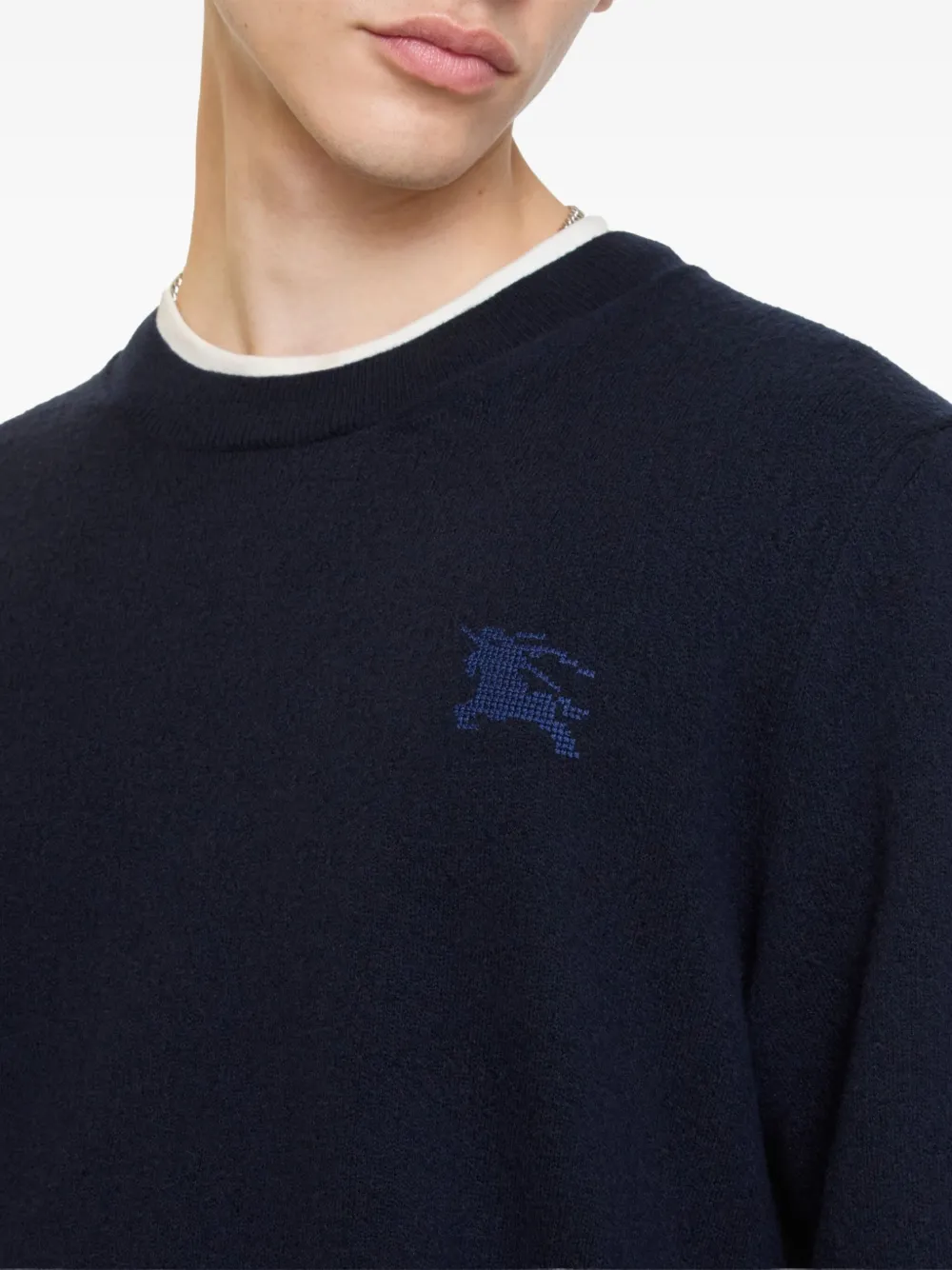 Burberry Equestrian Knight trui met ronde hals Blauw