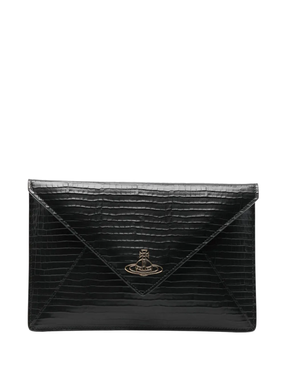 Vivienne Westwood Orb-print clutch bag - ブラウン