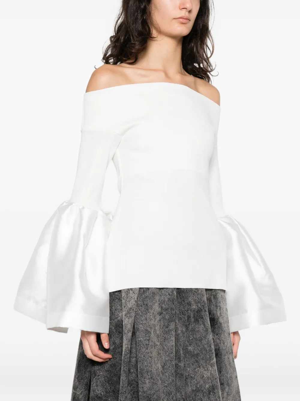 Marques'Almeida Off-shoulder top Wit