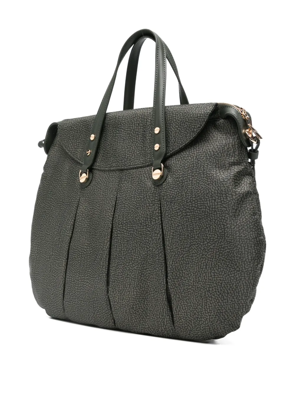 Borbonese Pleat-detail Tote Bag In Green