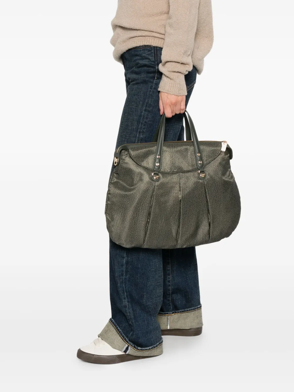 Borbonese Geplooide shopper - Groen