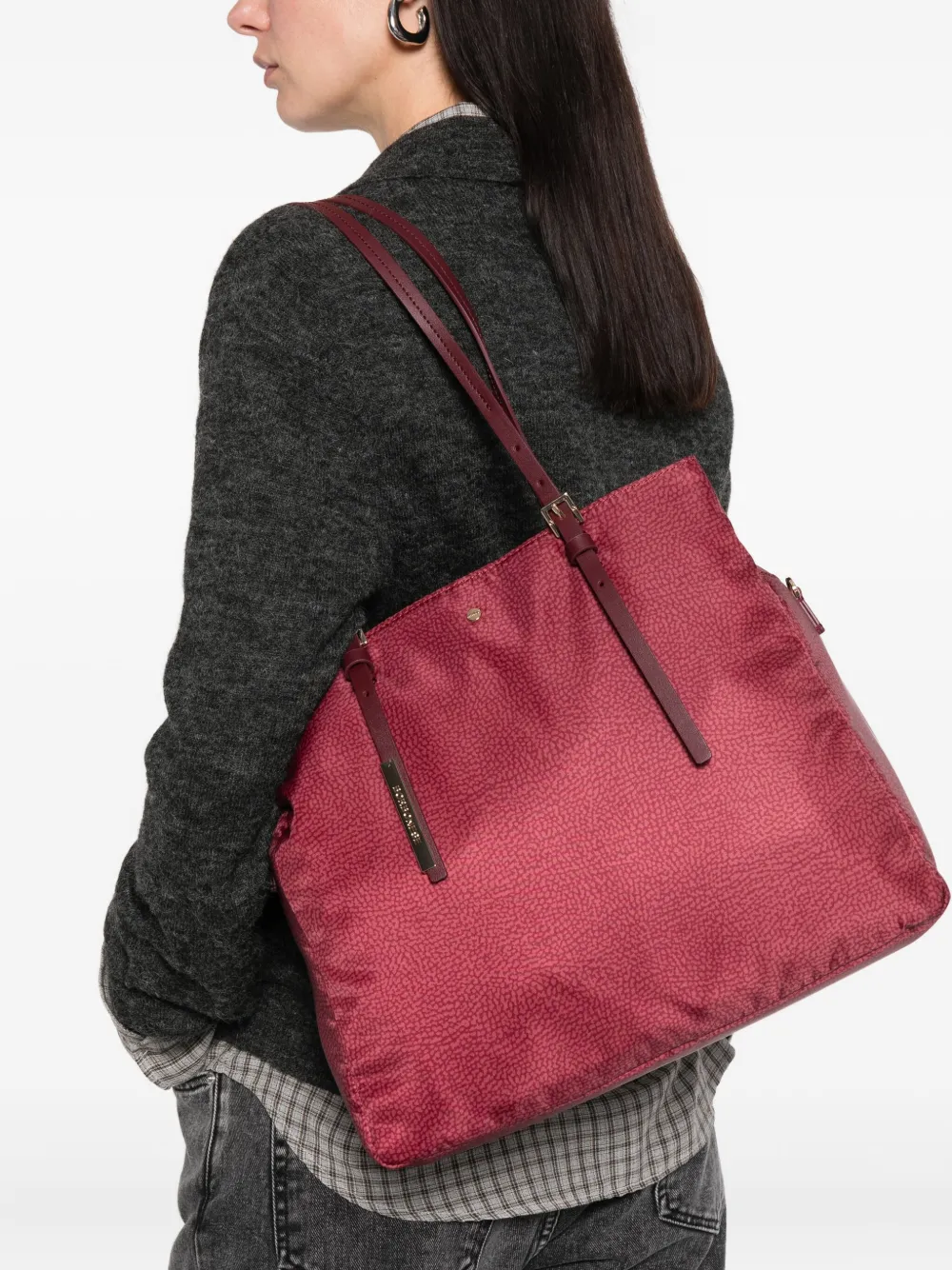 Borbonese Shopper met logo - Rood