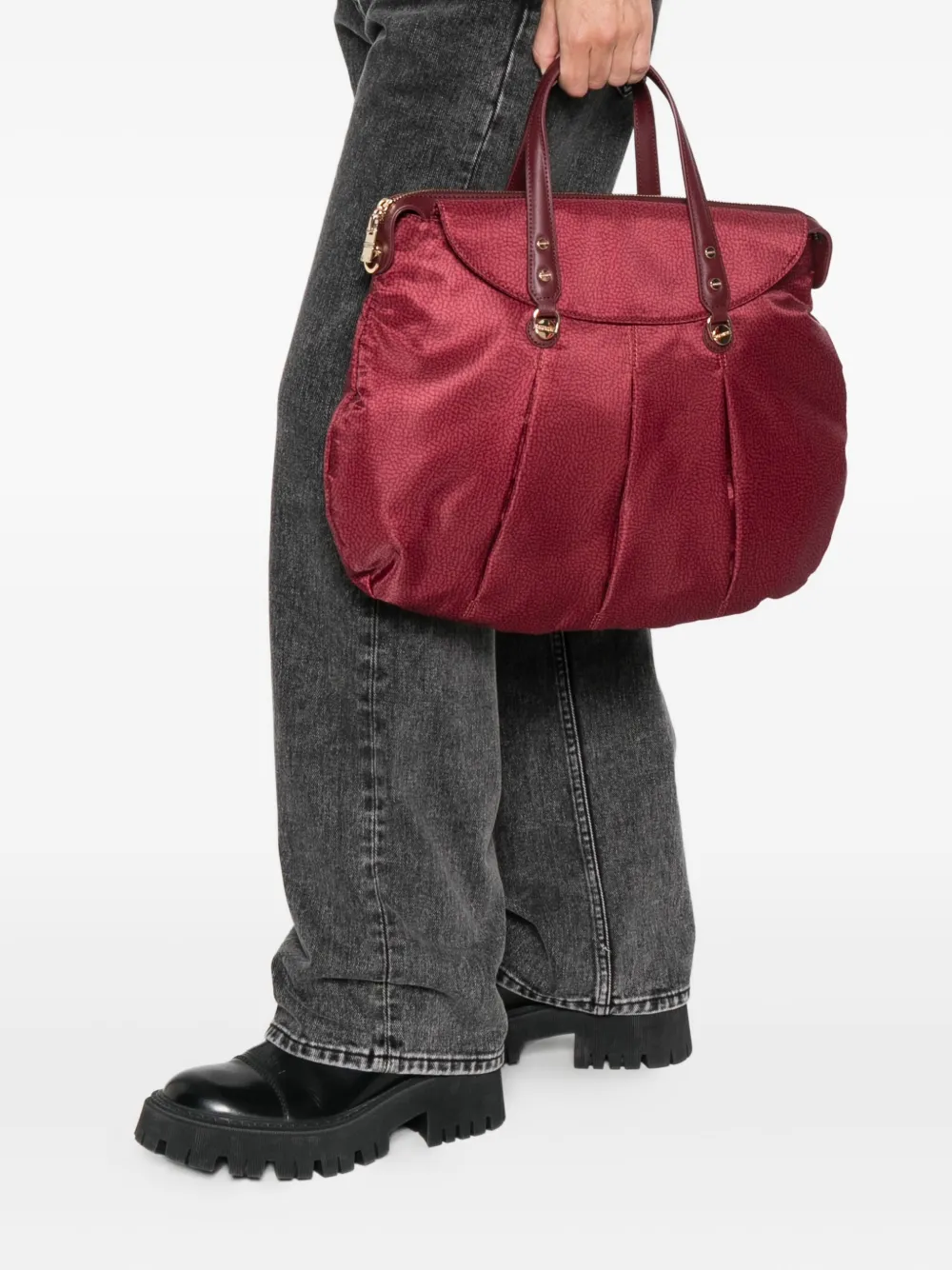 Borbonese Geplooide shopper - Rood