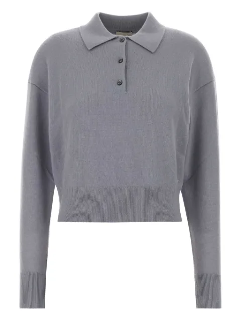 Calvin Klein cashmere ribbed cuffs polo shirt