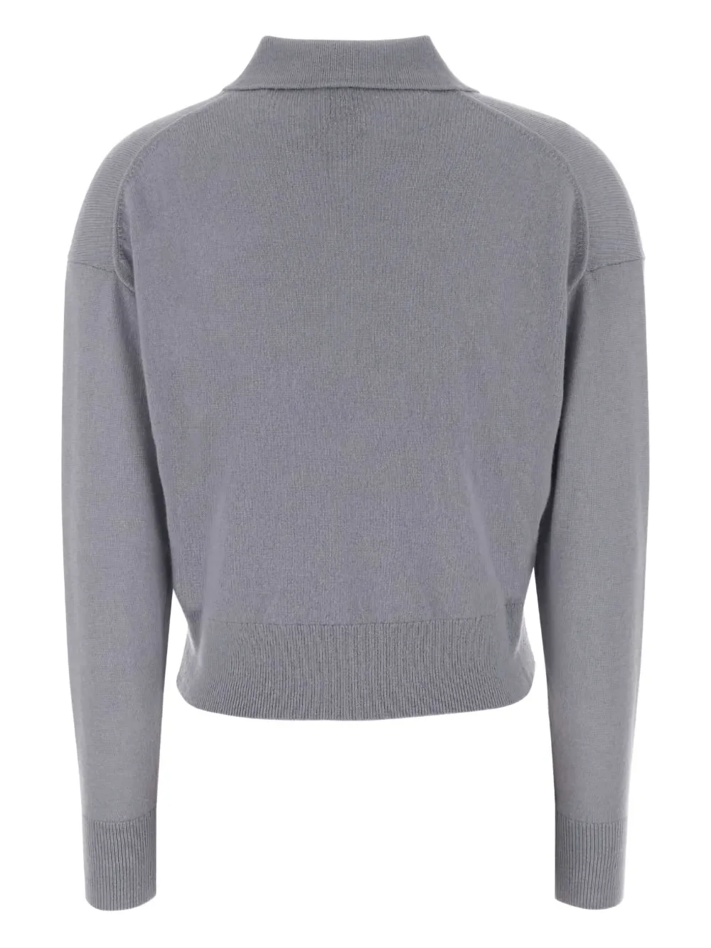 Calvin Klein cashmere ribbed cuffs polo shirt - Grijs