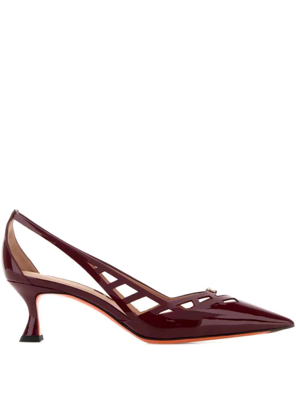 Santoni 55 mm Stella leren pumps met uitgesneden details Rood