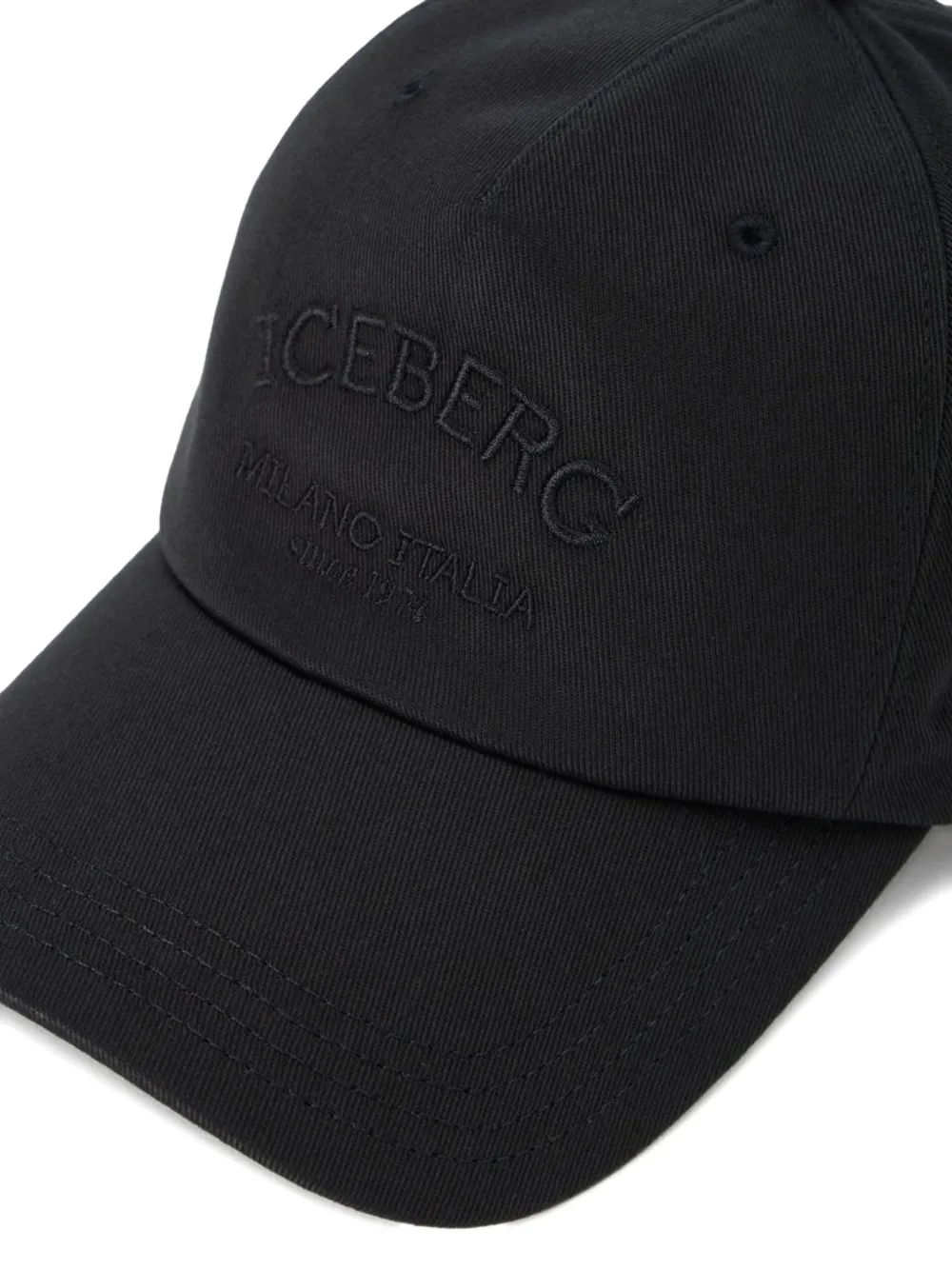  Iceberg Logo-embroidery Cap - Black 