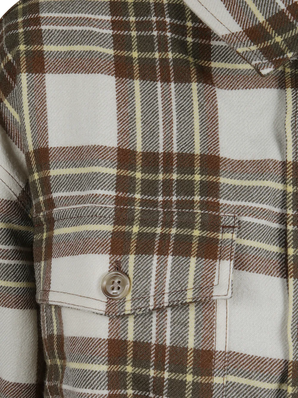  Ami Paris Pocket Check-pattern Shirt - Neutrals 