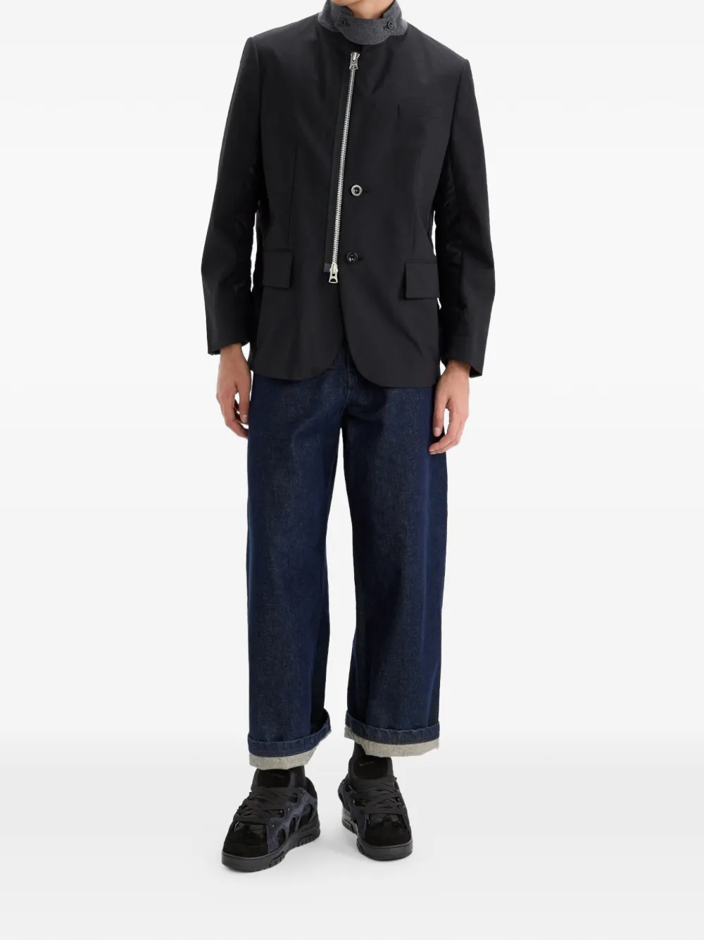 SANTHA Model 1 suède sneakers met uitgesneden details Zwart