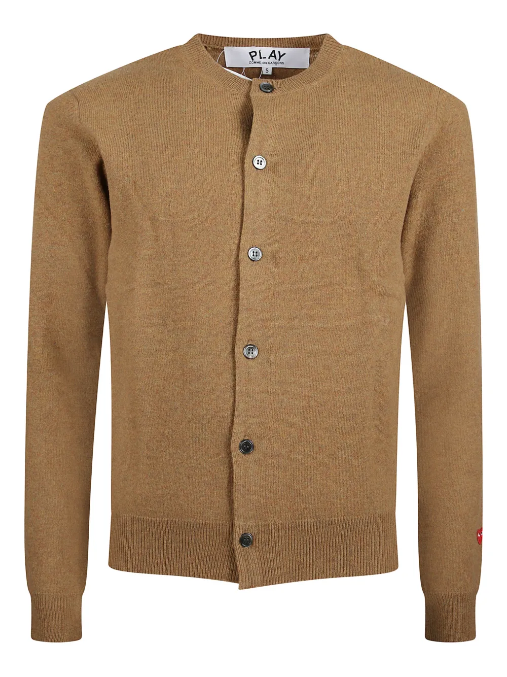 Comme Des Garçons Play button heart-motif cardigan - Marrone