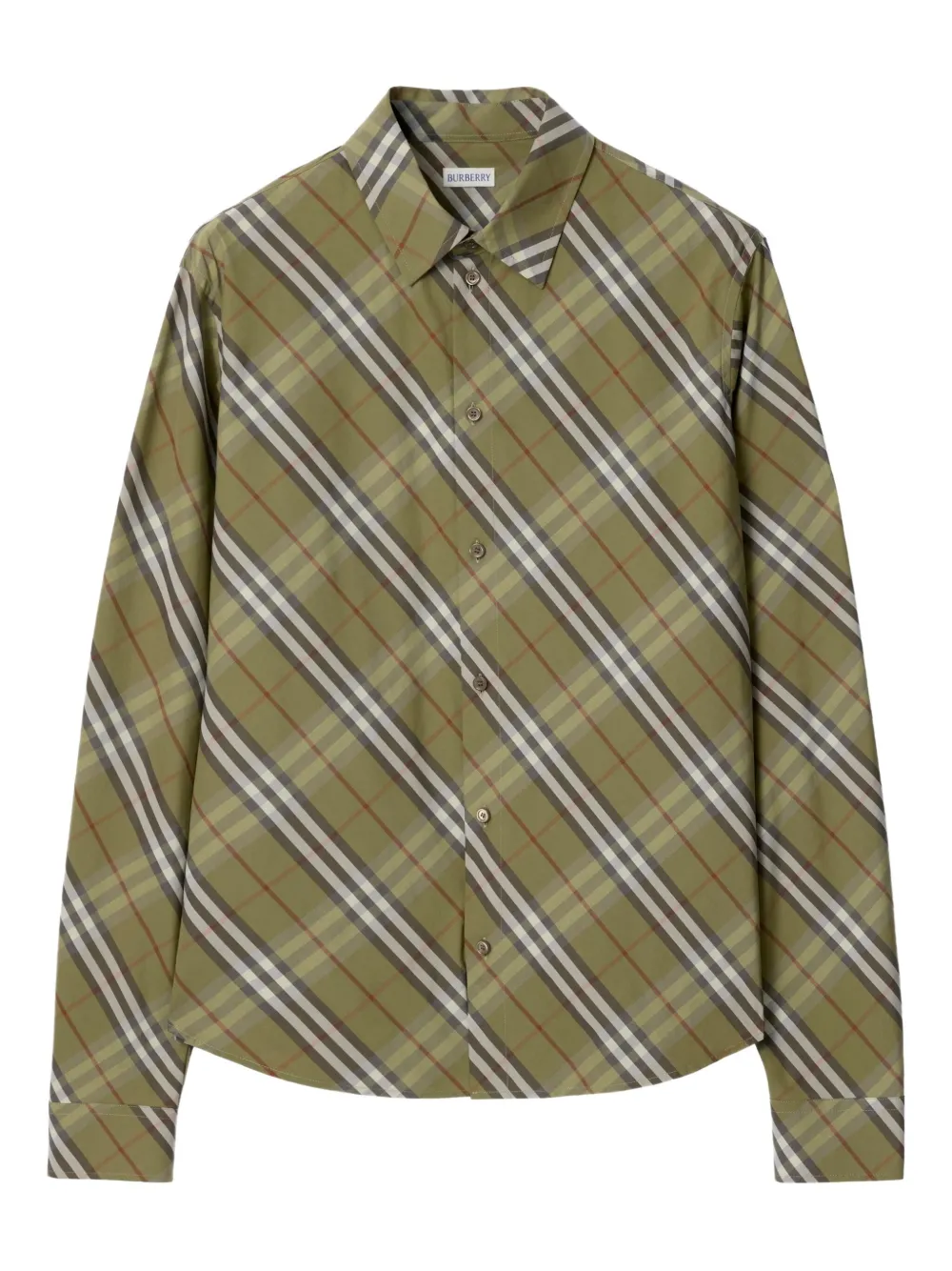 Burberry check-cotton shirt | Green | Image 1