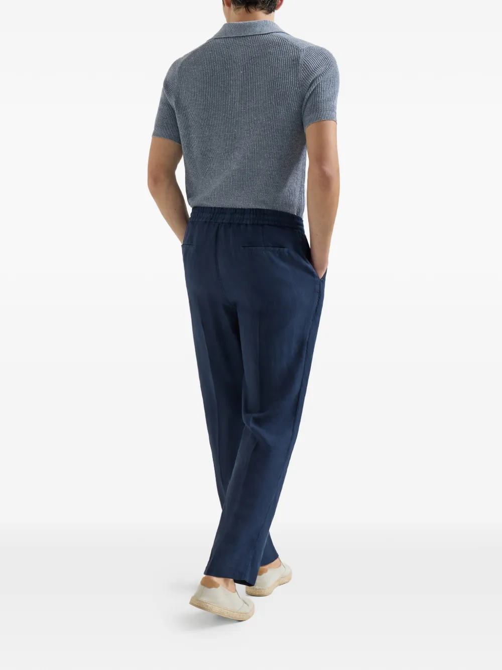 Brunello Cucinelli Broek met trekkoord Blauw