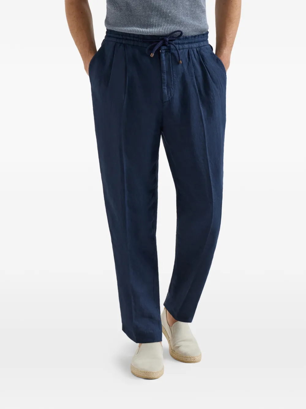 Brunello Cucinelli Broek met trekkoord Blauw