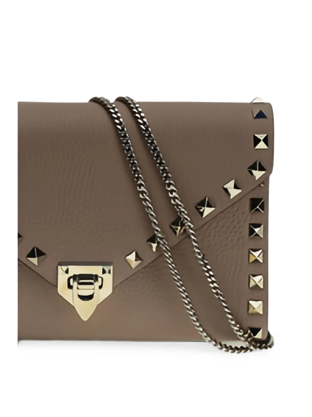 Valentino Garavani Mini Rockstud schoudertas van leer met textuur Grijs