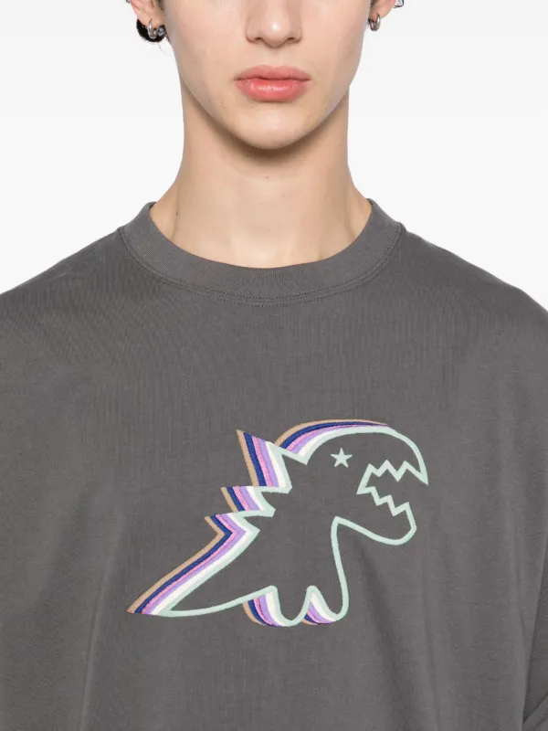 SPORT b. By Agnès b. Dino-embroidered T-shirt | Grey | FARFETCH GE