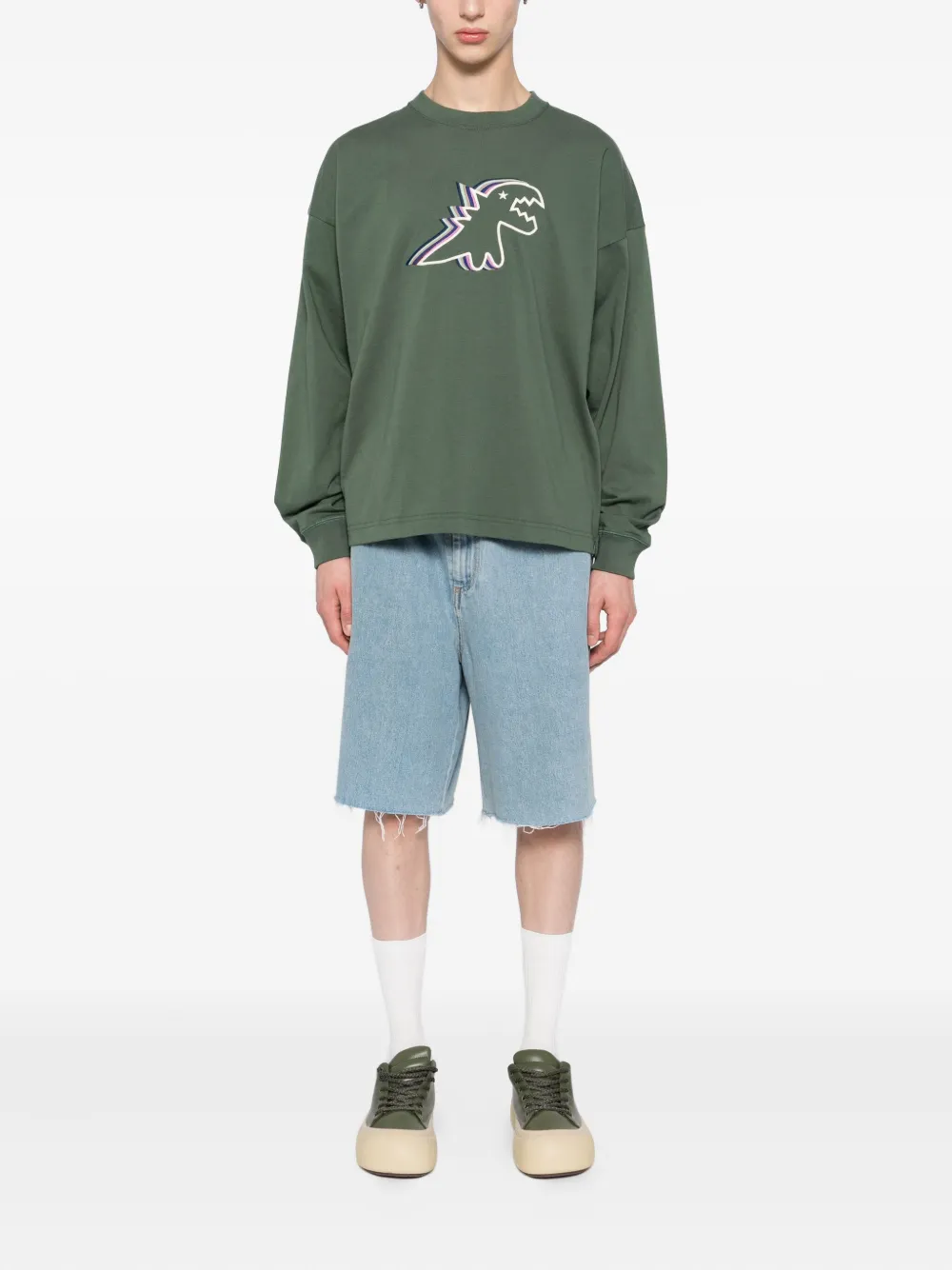 SPORT b. by agnès b. Dino-embroidered T-shirt - Groen