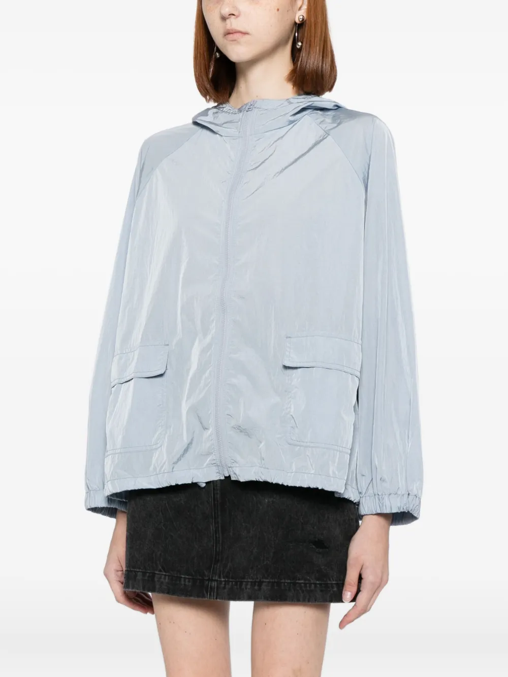 To B. By Agnès B. Logo-patch Jacket In Blue