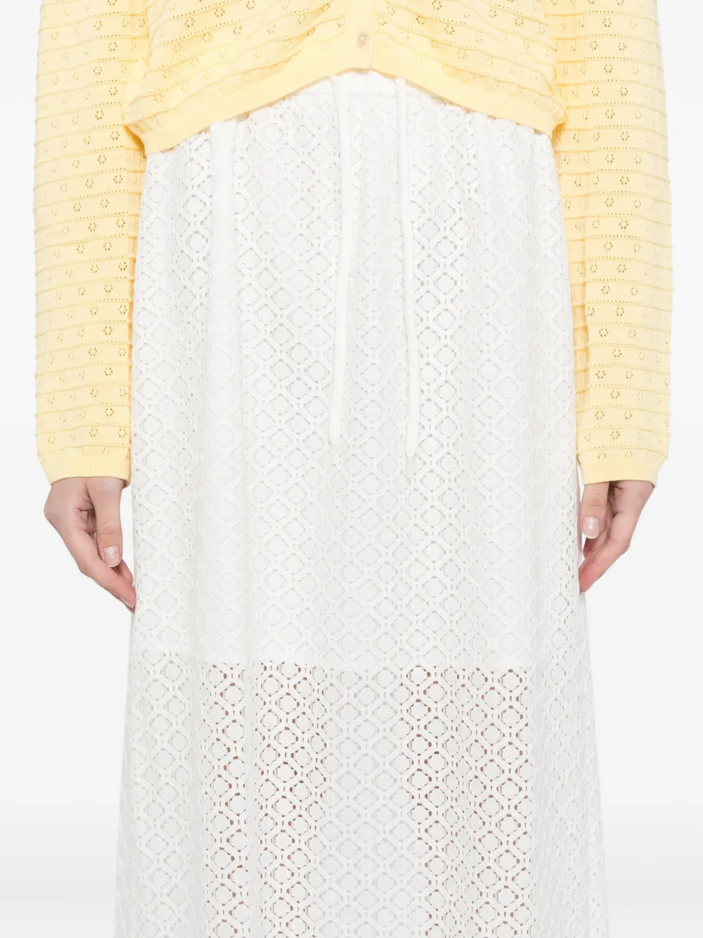 To B. By Agnès B. Optical Skirt In White