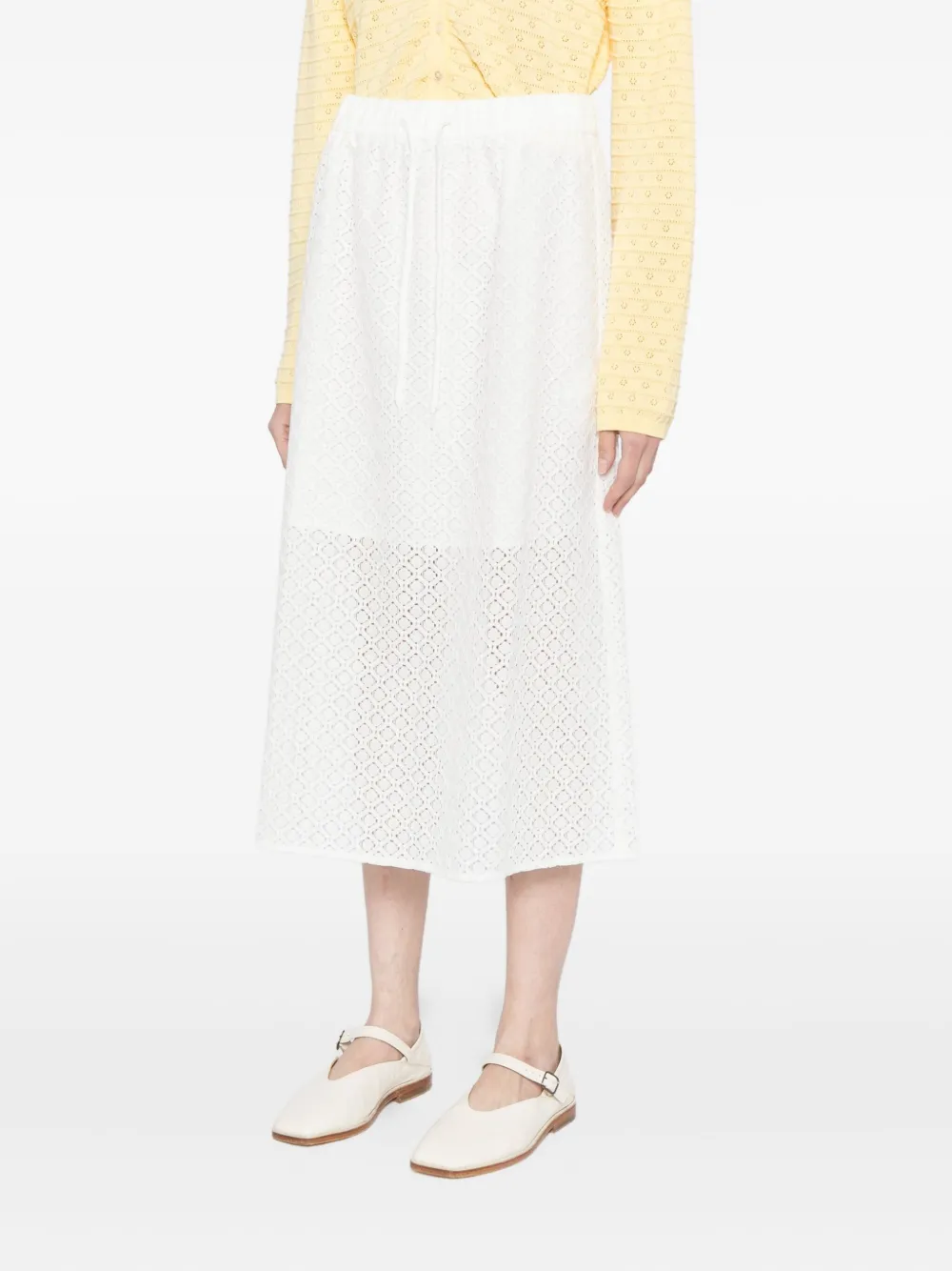 To B. By Agnès B. Optical Skirt In White