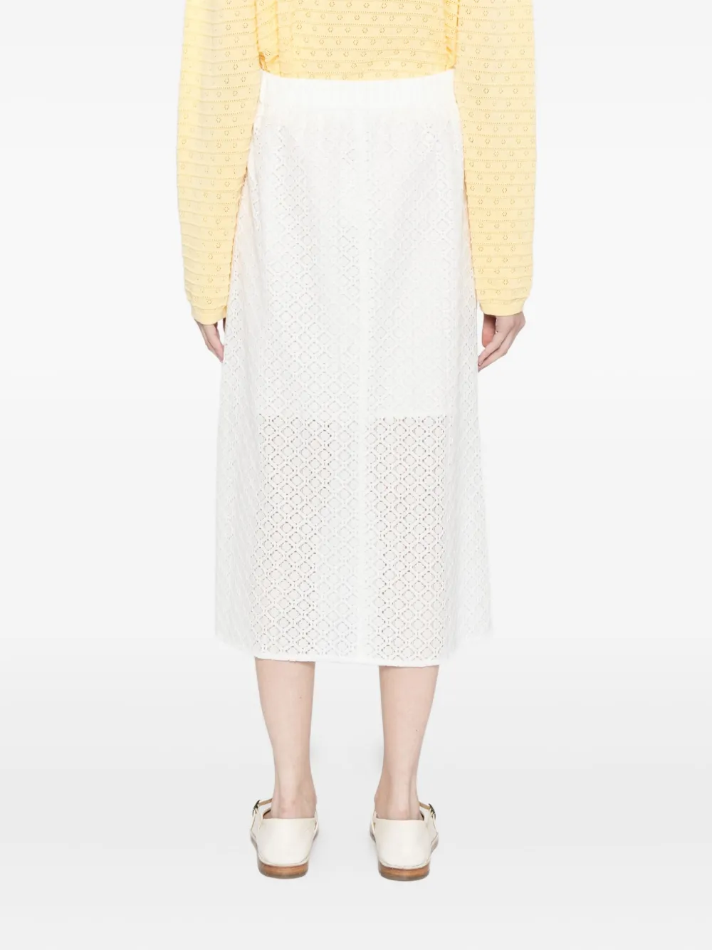 To B. By Agnès B. Optical Skirt In White