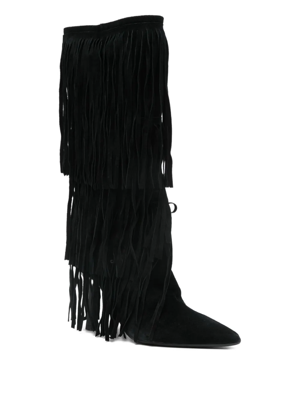 Gisel Moire 90mm George fringed pointed-toe boots | Botas cowboy | Image 2