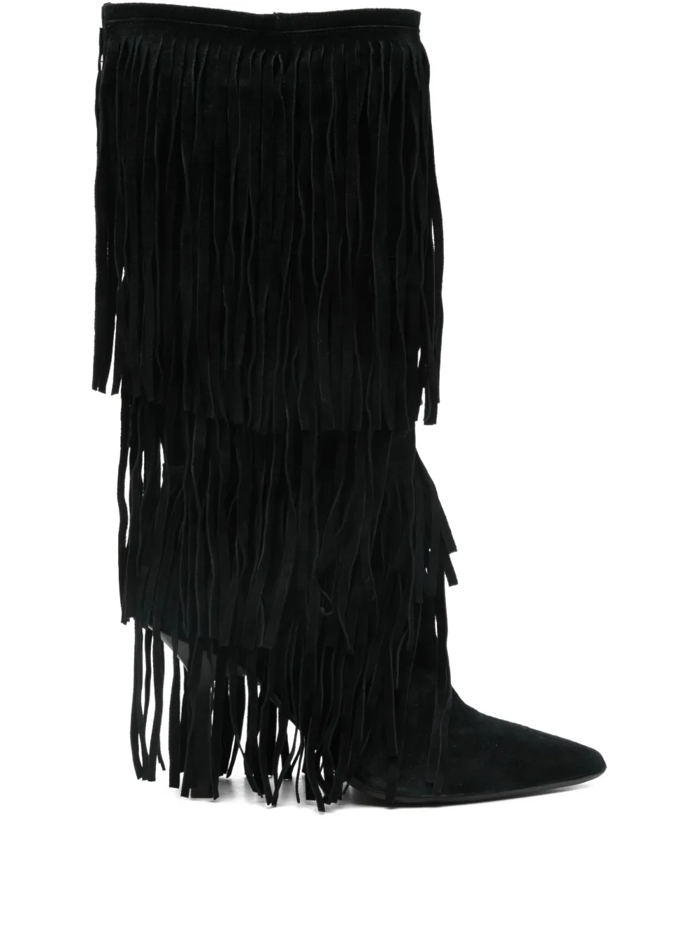 Gisel Moire 90mm George fringed pointed-toe boots | negro | Image 1