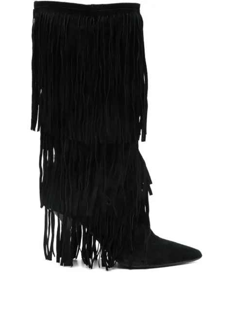 Gisel Moire 90mm George fringed pointed-toe boots