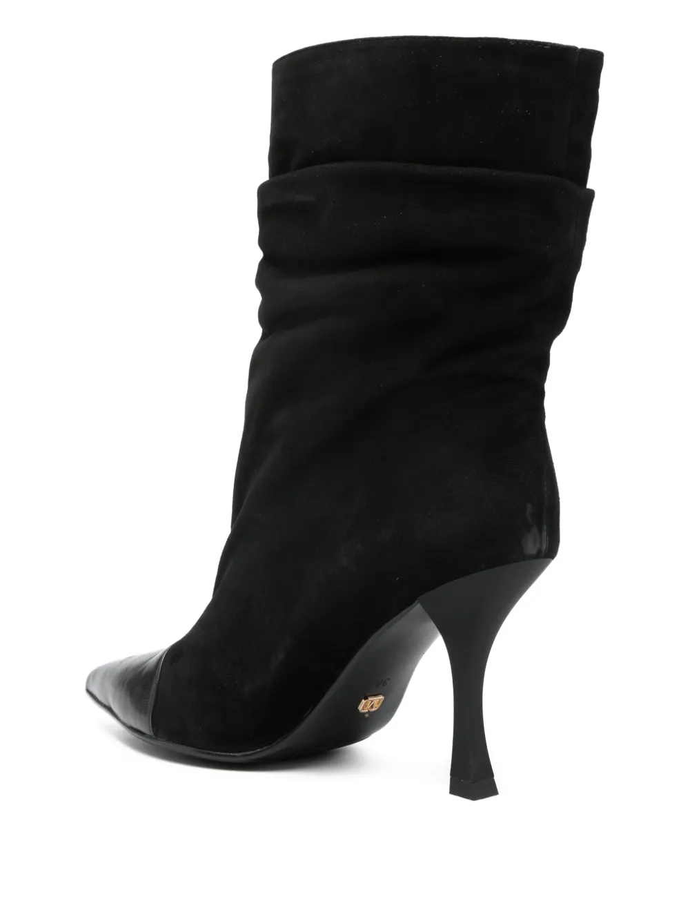 Marc Ellis 90mm Pointed-toe Ruched Boots In Black