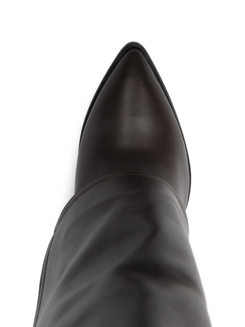 Gisel Moire 90mm Teddy Pointed-toe Block-heel Boots In Multi